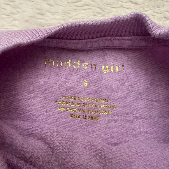 Madden Girl Purple Sweatshirt sz S (5) Pullover Crewneck Sweatshirt - Picture 4 of 4